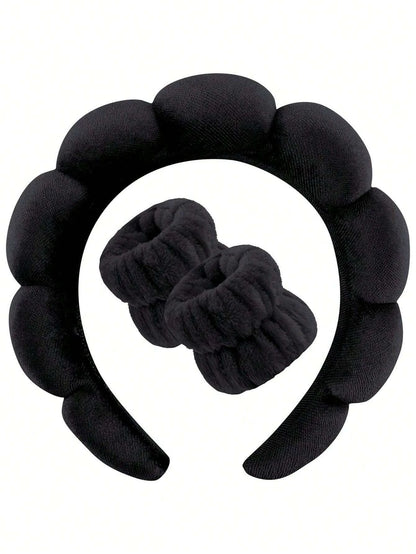 Luxury Fiber Spa Headband & Wristband Set