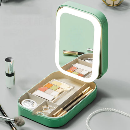 Makeup Storage Box With LED Light Portable