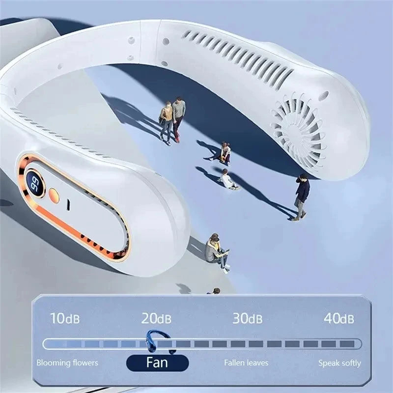 360º Portable Neck Fan — Rechargeable & Foldable