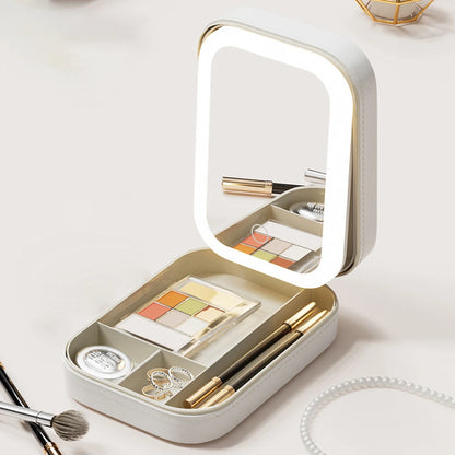 Makeup Storage Box With LED Light Portable