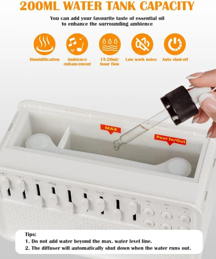 Bluetooth Noise Machine with Aroma Diffuser and Humidifier