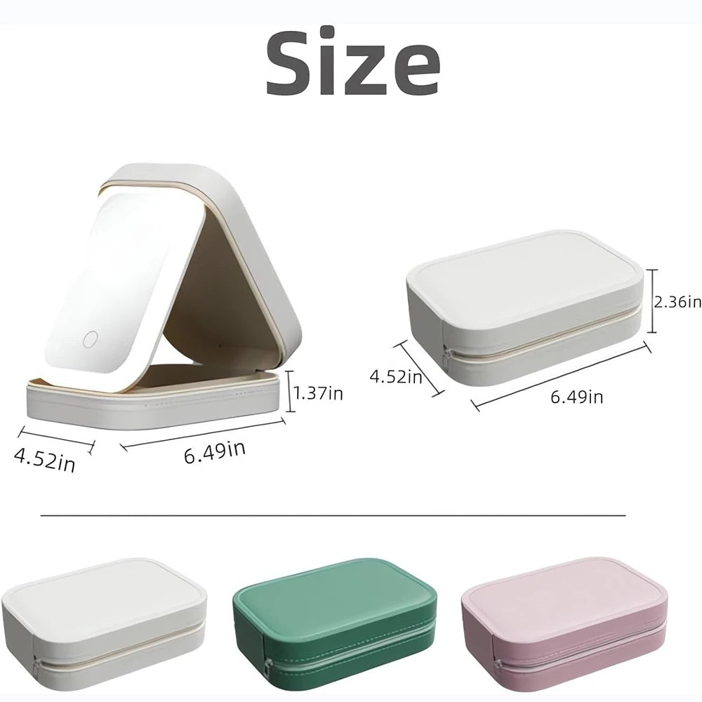 Makeup Storage Box With LED Light Portable