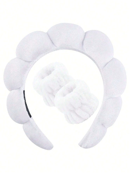 Luxury Fiber Spa Headband & Wristband Set