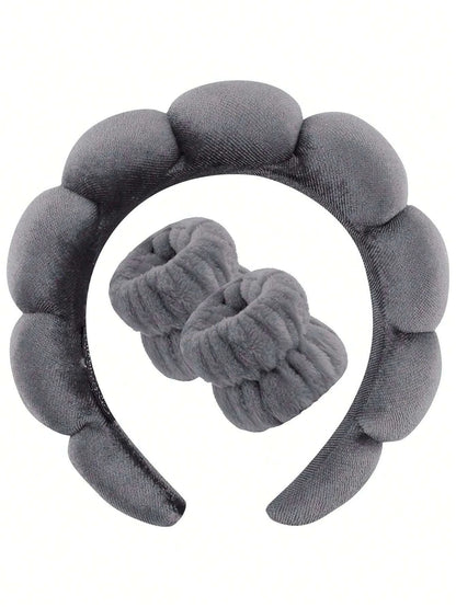 Luxury Fiber Spa Headband & Wristband Set