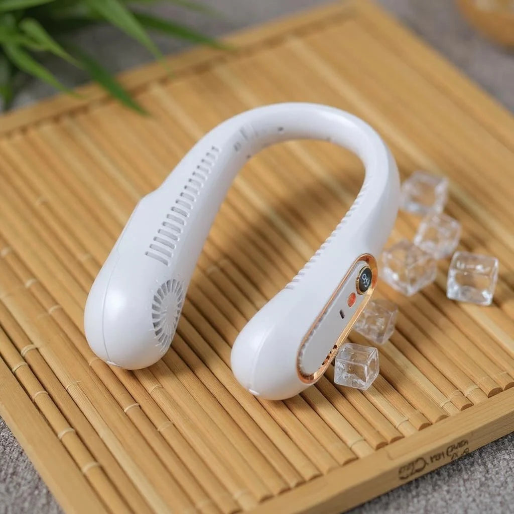 360º Portable Neck Fan — Rechargeable & Foldable