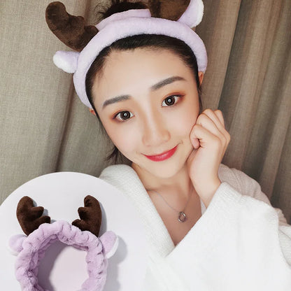 🎀 Soft Coral Fleece Bow Headband – Animal Ears & Turban Style 🎀