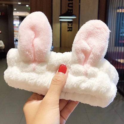 🎀 Soft Coral Fleece Bow Headband – Animal Ears & Turban Style 🎀