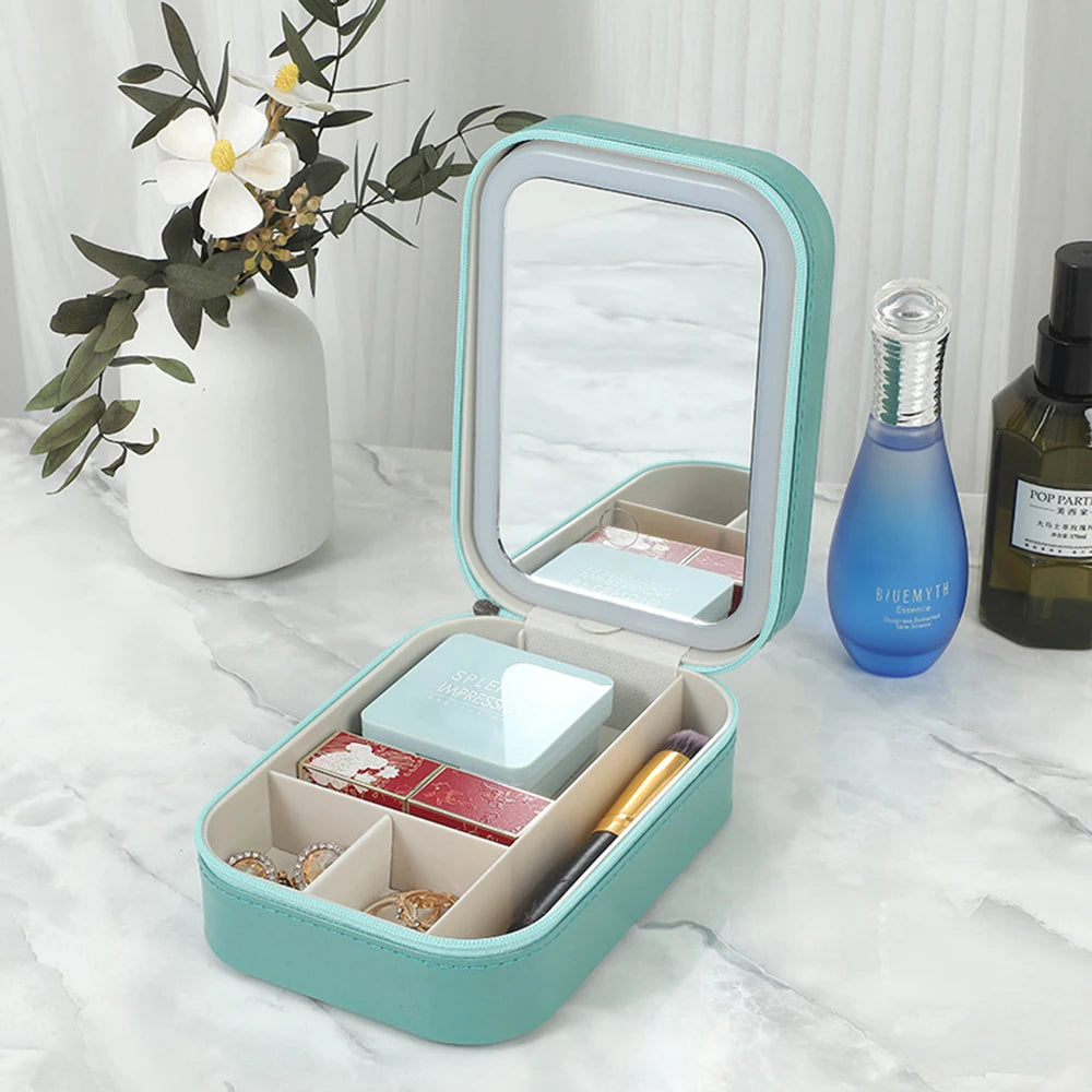 Makeup Storage Box With LED Light Portable