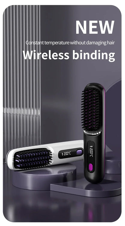 Cordless portable hair straightener