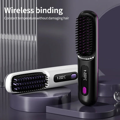 Cordless portable hair straightener