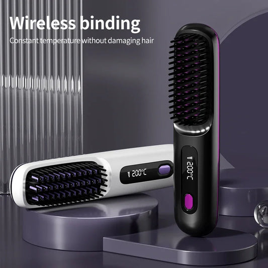 Cordless portable hair straightener