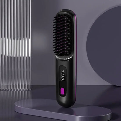 Cordless portable hair straightener