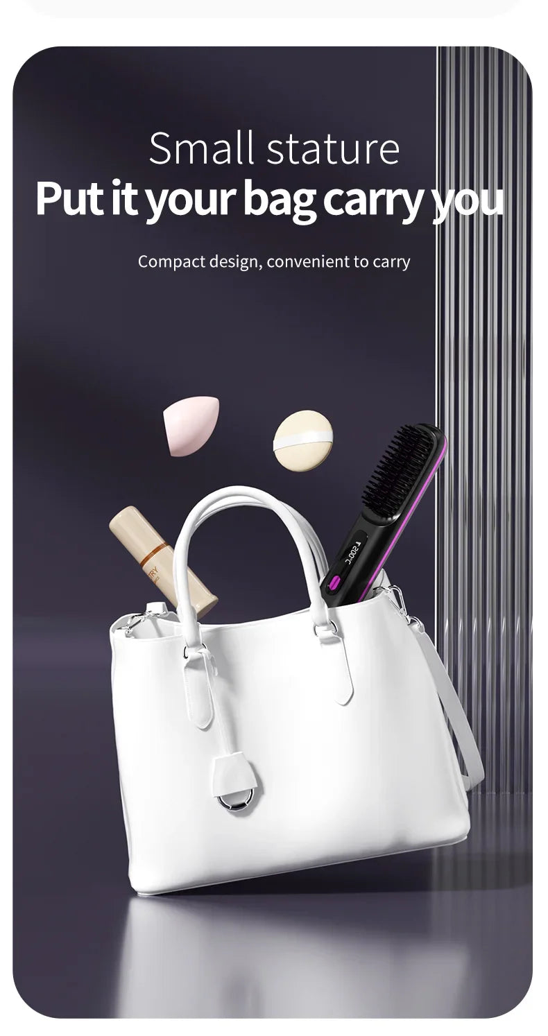 Cordless portable hair straightener