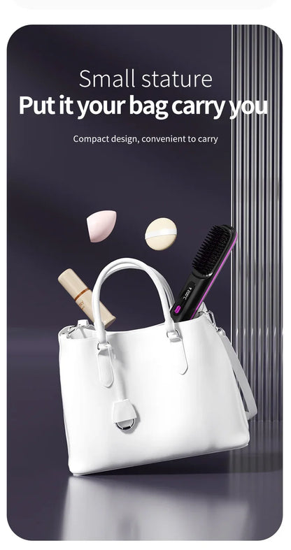 Cordless portable hair straightener