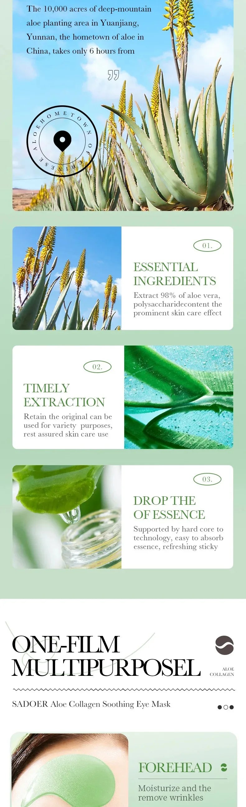🌸 Aloe Vera Collagen Eye Mask ✨