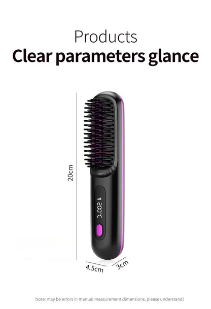 Cordless portable hair straightener