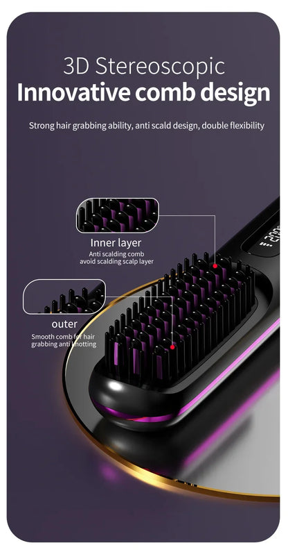 Cordless portable hair straightener