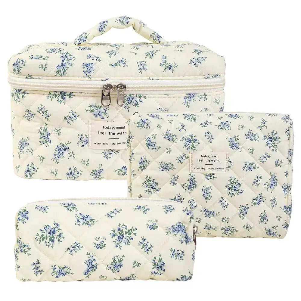 ✨ Cute Quilted Cotton Makeup Bag ✨