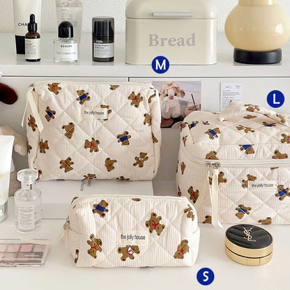 ✨ Cute Quilted Cotton Makeup Bag ✨