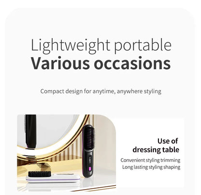 Cordless portable hair straightener