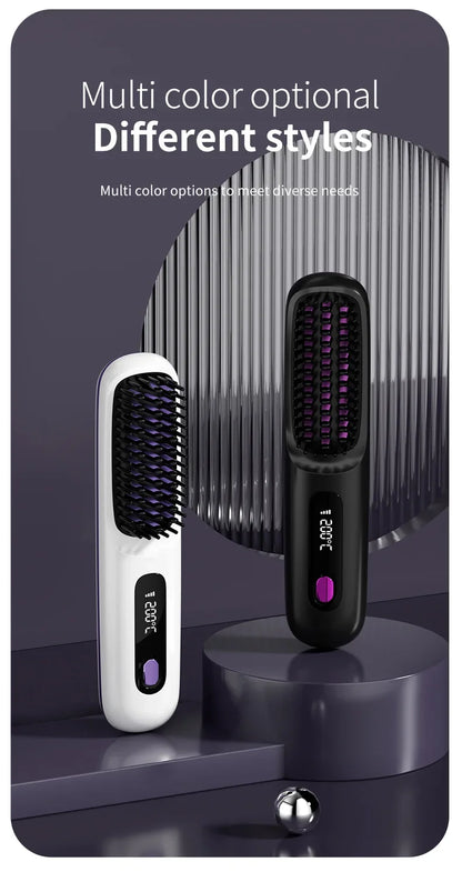 Cordless portable hair straightener